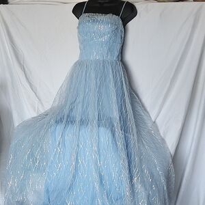 Windsor Light Blue Prom Dress with Sequin Details